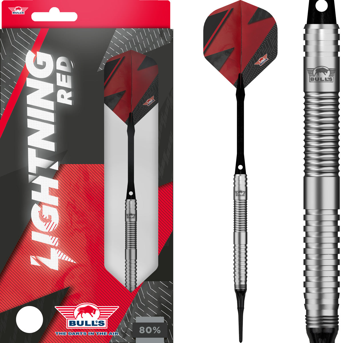 Bull's - Softtip Lightning Red 80% 21g