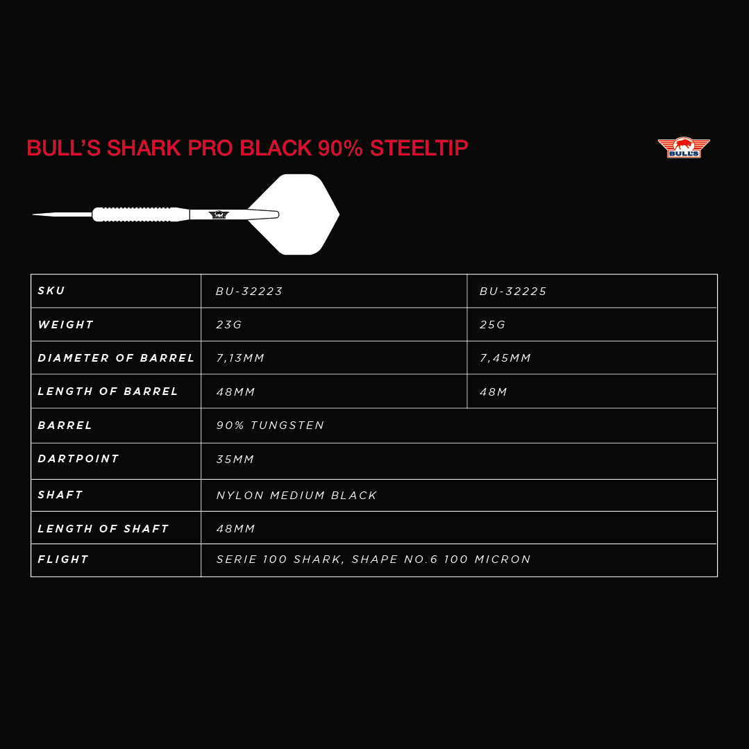 Bull's - Shark Pro Black 90%