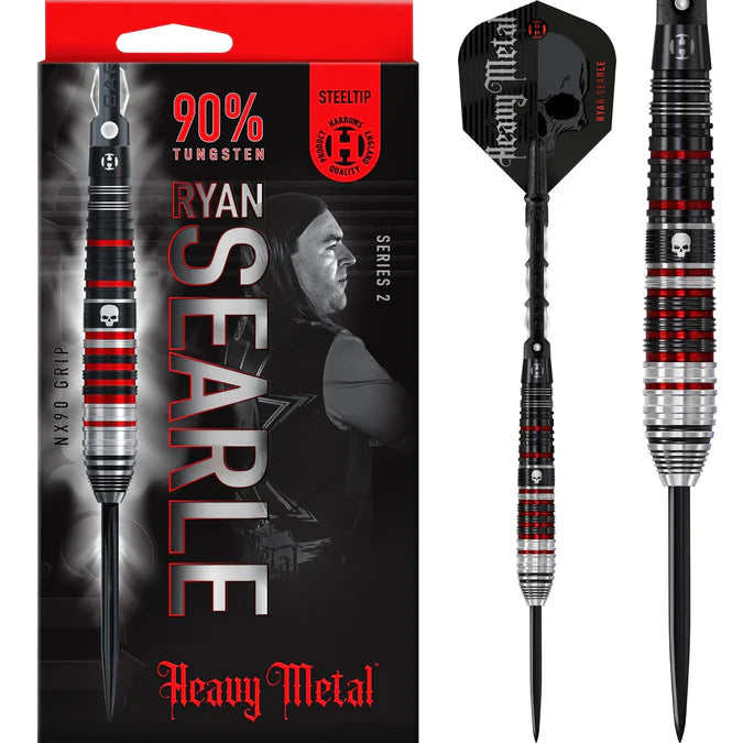 Harrows - Ryan Searle Darts - Heavy Metal - Steel Tip - 90% Tungsten - Series 2