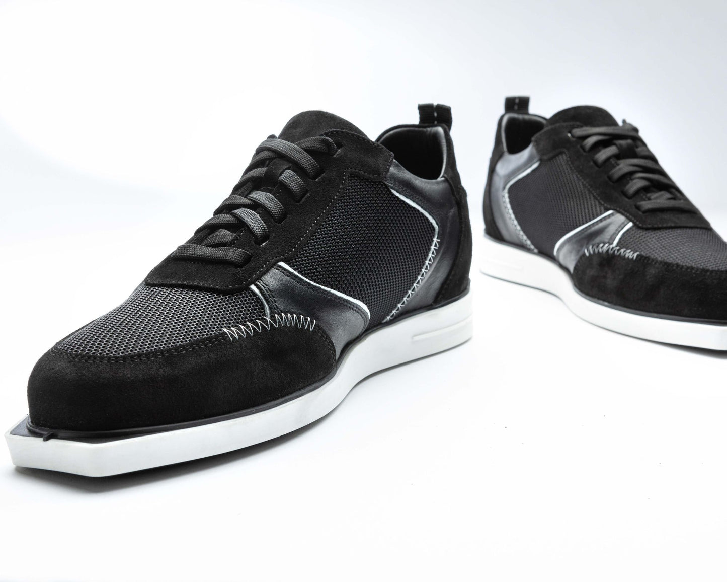 triple20® - Dartschuhe - Leder und sportives Mesh schwarz/weiß