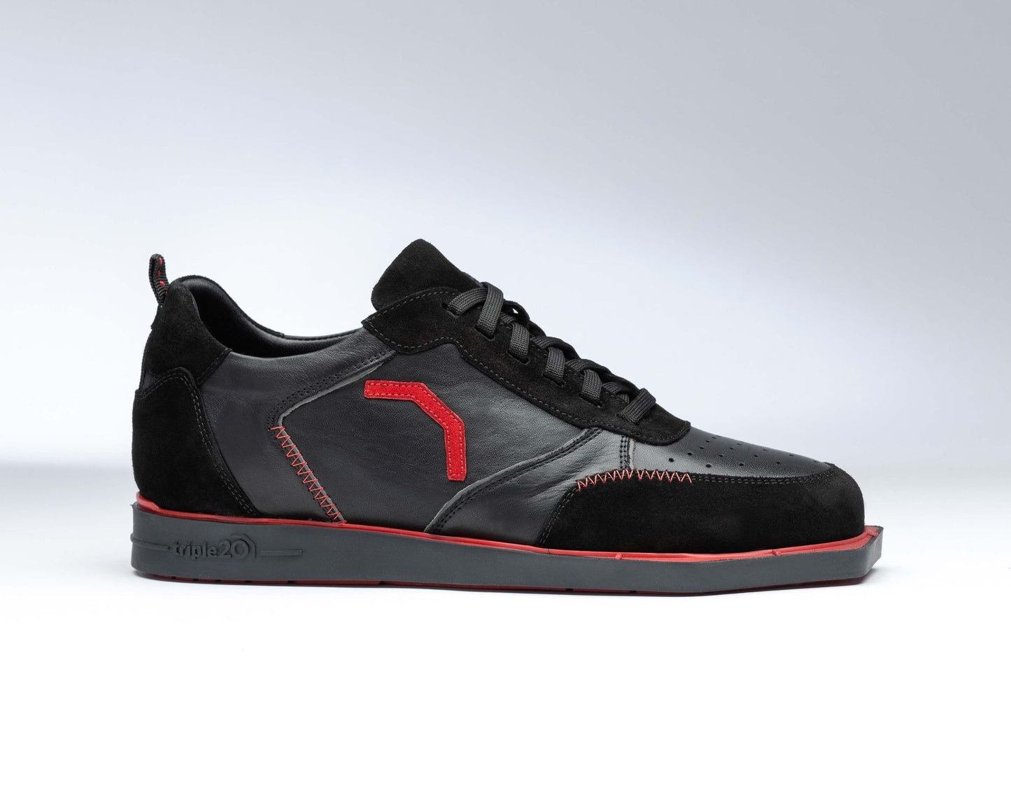 triple20® - Dartschuhe Leder - schwarz-rot