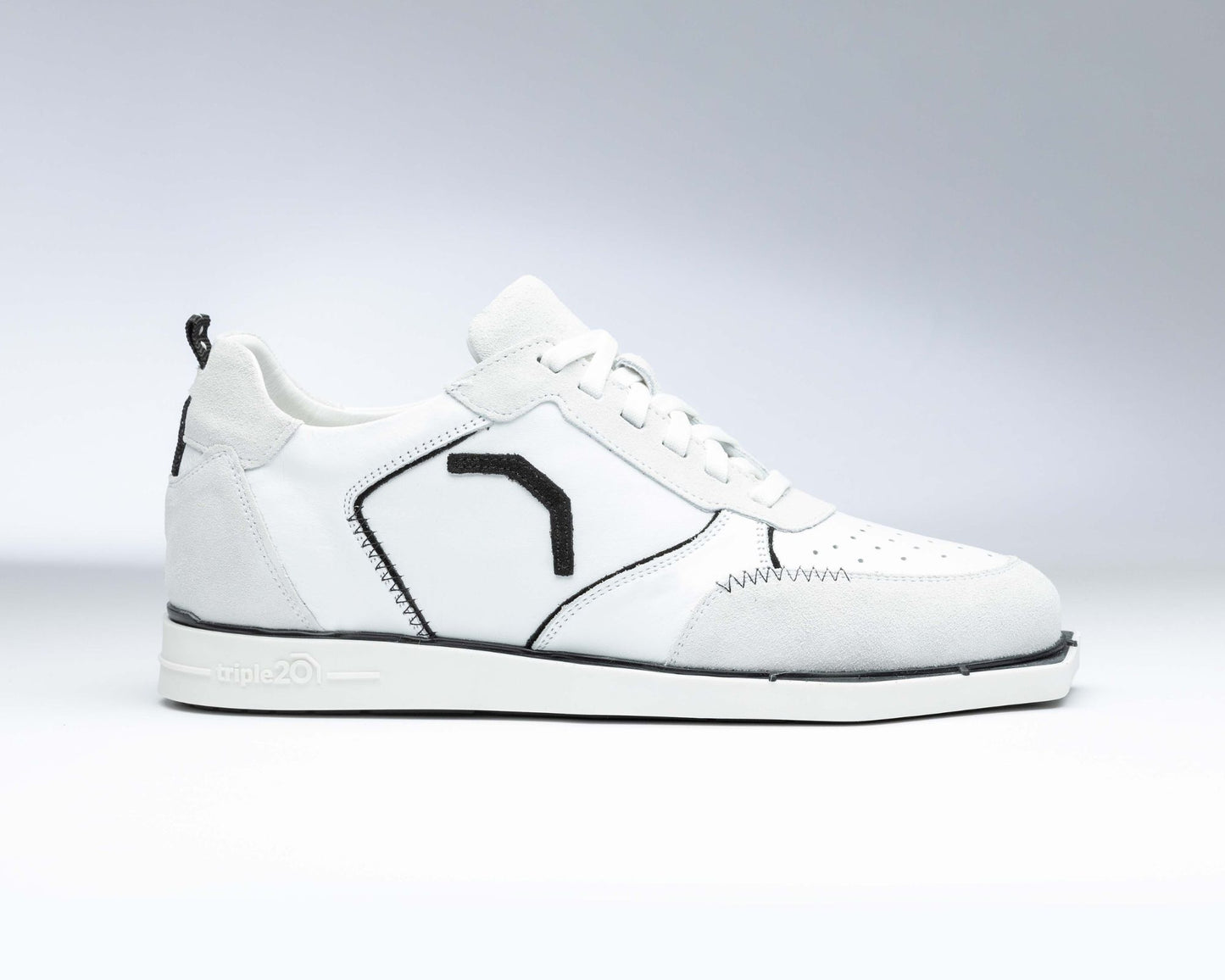 triple20® - Dartschuhe - Leder weiß schwarz