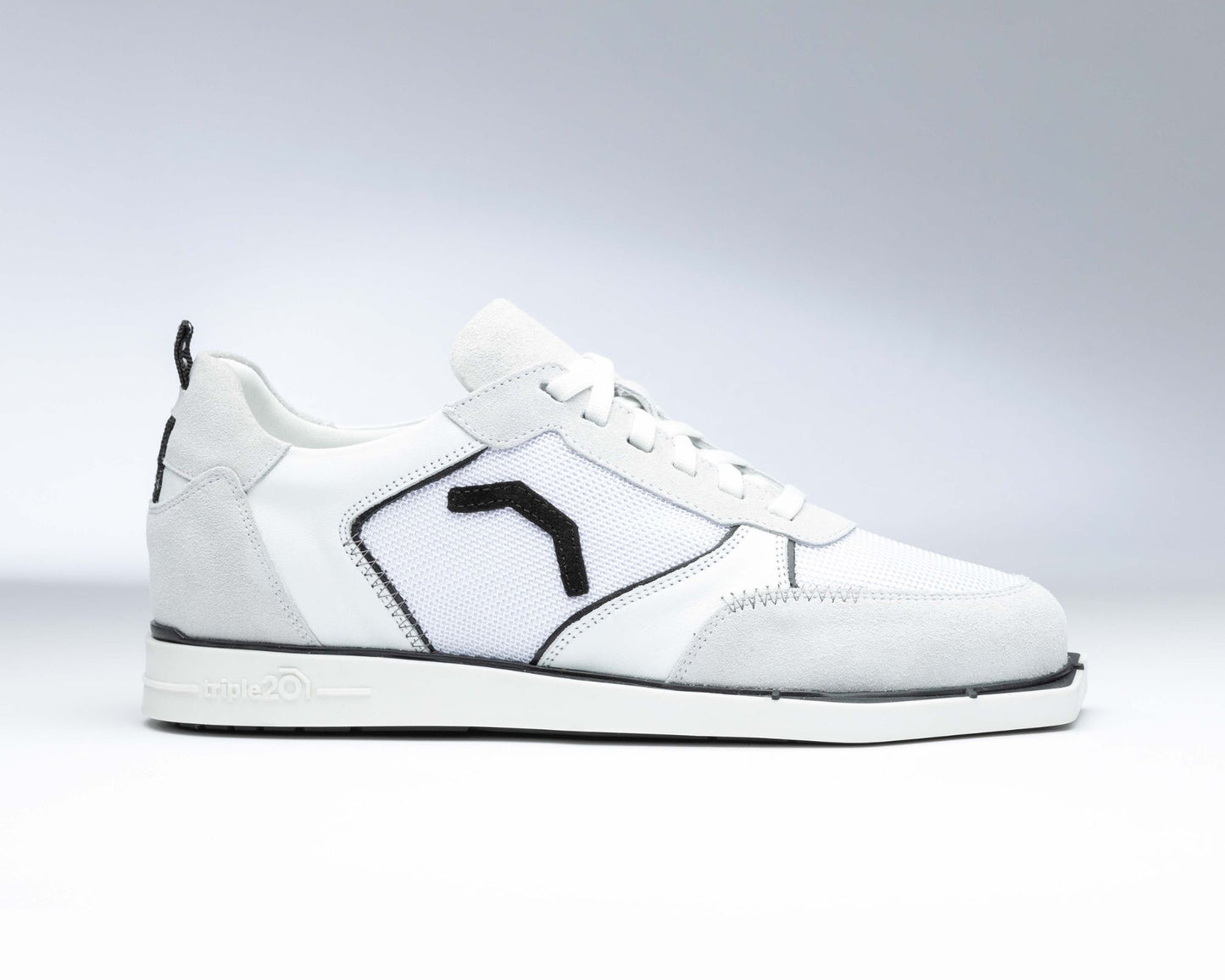 triple20® - Dartschuhe - Leder und sportives Mesh weiß/schwarz
