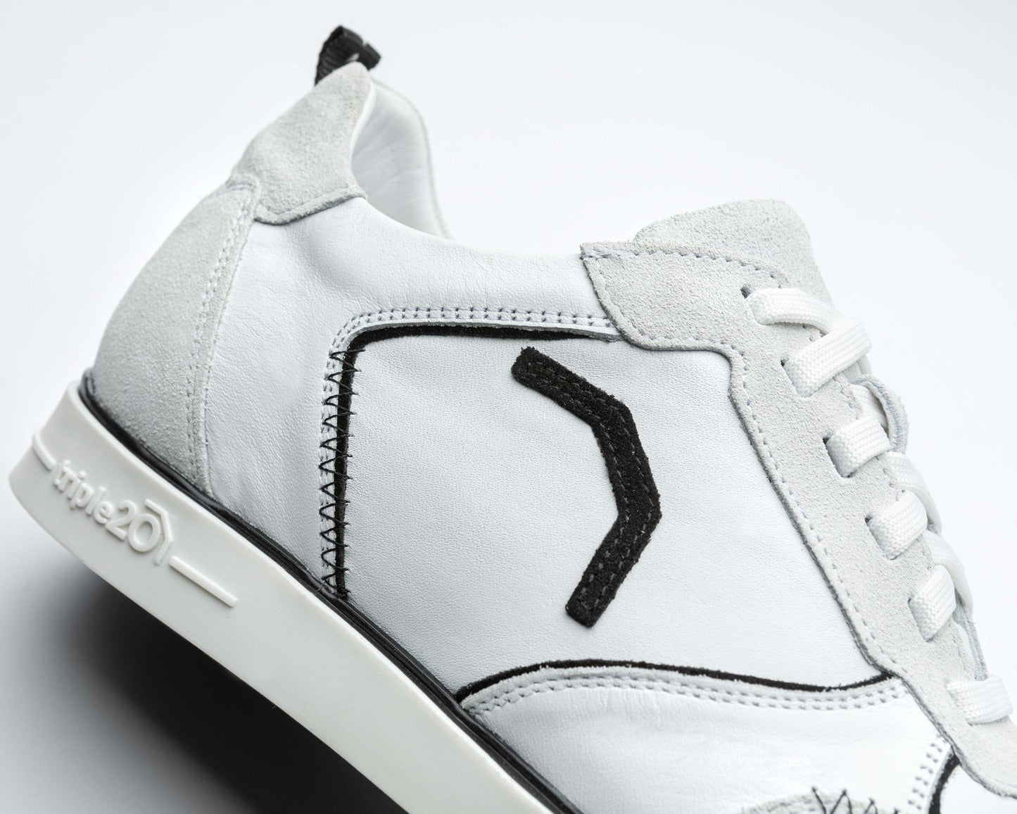 triple20® - Dartschuhe - Leder weiß schwarz