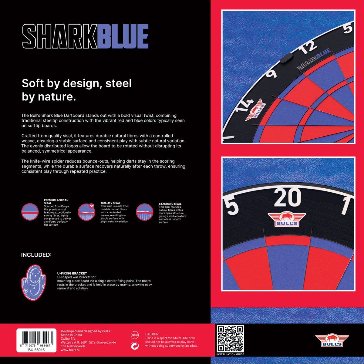 Bull's - Shark Pro Blue Dartboard