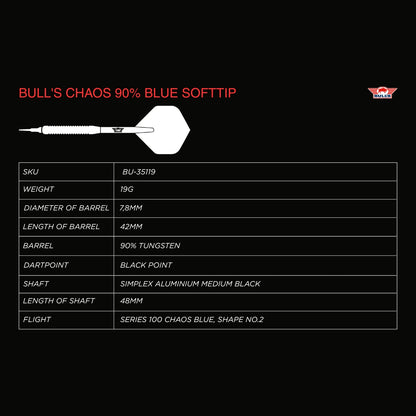 Bull's - Chaos Blue 90% 19g Softdart