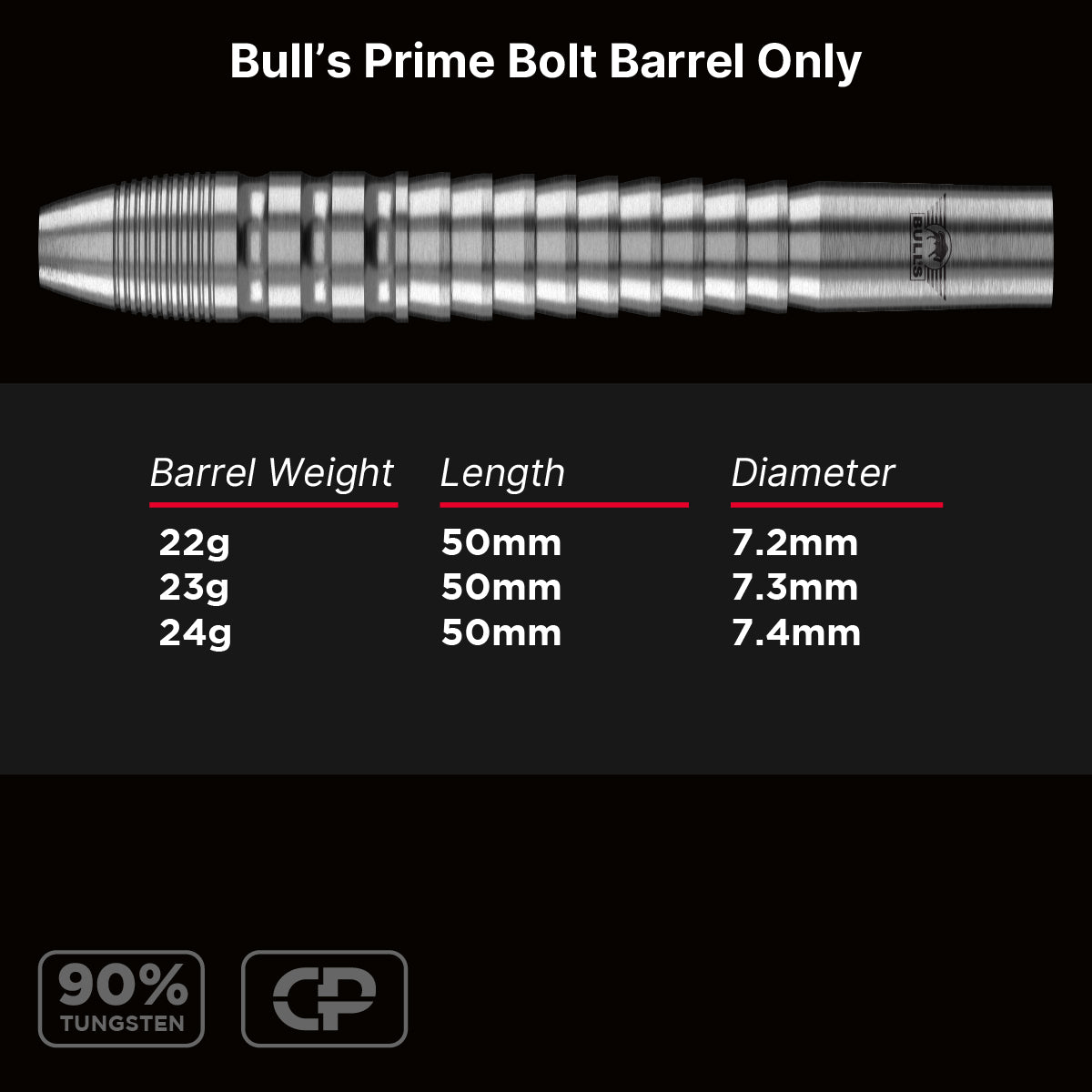 Bull's - Prime Bolt CP Steeltip Barrels Only 90%