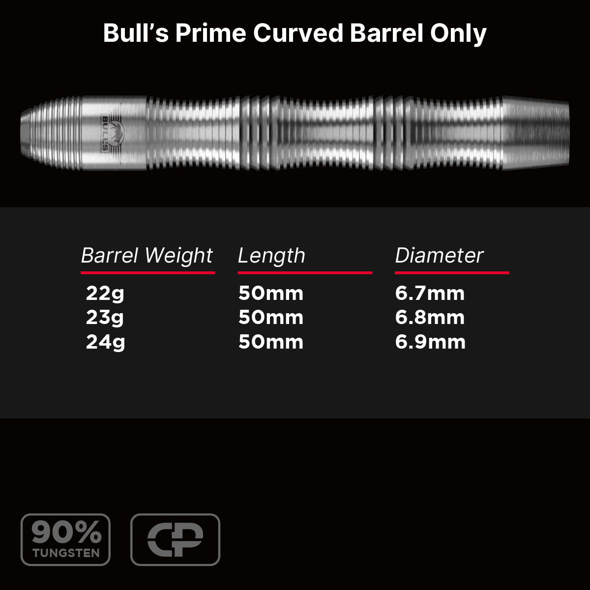 Bull's - Prime Curved CP Steeltip Barrels Only 90%