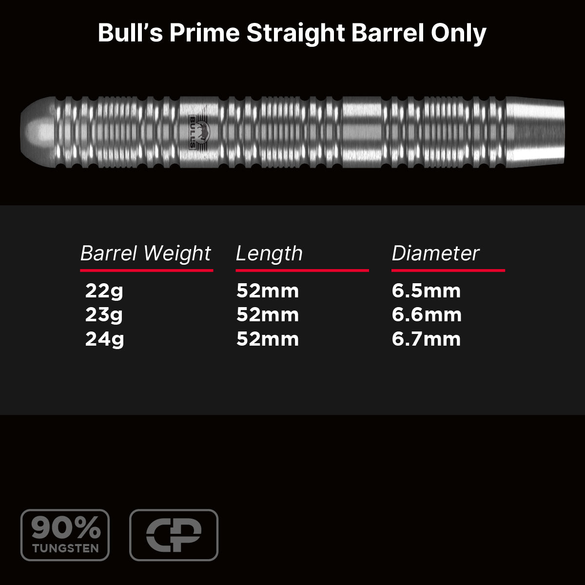 Bull's - Prime Straight CP Steeltip Barrels Only 90%