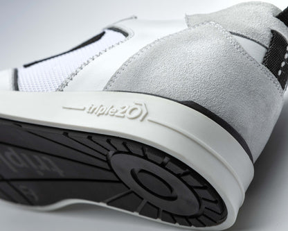 triple20® - Dartschuhe - Leder und sportives Mesh weiß/schwarz